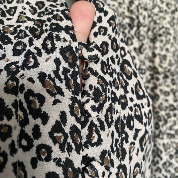 FREE PEOPLE Leopard Print Long Sleeves Button Down Blouse Size S - Picture 6 of 8